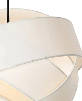 Zavesne lampy Moderné závesné svietidlo biele - Látkové