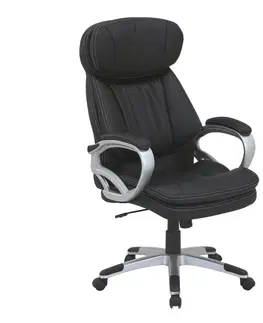 Kancelárske stoličky KONDELA Rotar kancelárske kreslo s podrúčkami čierna / strieborná