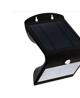 Svietidlá  LED Solárne nástenné svietidlo so senzorom LED/3W/3,7V 3000/4000K IP65 čierna 