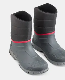 turistická obuv Pánske hrejivé nepremokavé čižmy SH100 na zimnú turistiku