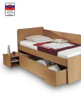 Postele KONDELA Oto 90 jednolôžková posteľ s úložným priestorom buk