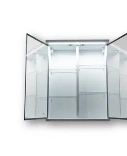 Kúpeľňový nábytok HOPA - Vrchný zrkadlová skrinka NICE s LED osvetlením - Rozmery skriniek - 80 × 64 × 15 cm OLNNIC80