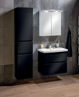 Kúpeľňa AQUALINE - ALTAIR umývadlová skrinka 77,5x60x45cm, čierna mat AI680