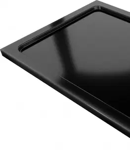 Vane MEXEN/S - Flat Sprchová vanička obdĺžniková slim 110 x 100, čierna + čierny sifón 40701011B