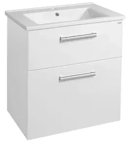Kúpeľňa AQUALINE - VEGA umývadlová skrinka 62x72,6x43,6cm, 2x zásuvka, biela VG063