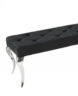 Lavice do jedálne LuxD Dizajnová lavica Rococo, 170 cm, čierna