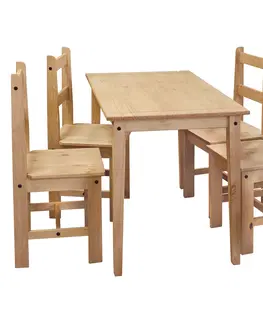 Jedálenské sety Stôl + 4 stoličky CORONA 2 vosk 161611