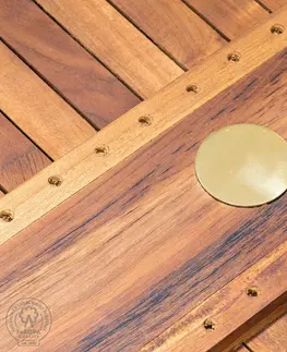 Stolčeky DEOKORK Záhradný teakový stôl DANTE ⌀ 120 cm