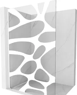 Sprchové dvere MEXEN/S - Kioto L Sprchová zástena WALK-IN 120 x 200 cm, biely vzor, biela 800-120-103-20-97