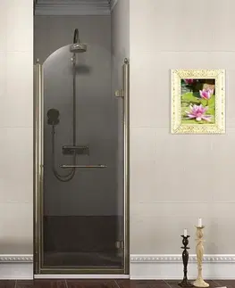 Sprchovacie kúty GELCO - ANTIQUE sprchové dvere 800mm, číre sklo, pravé, bronz, svetlý odtieň GQ1380RCL
