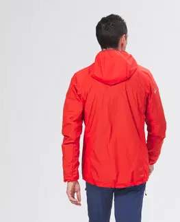 bundy a vesty Pánska horolezecká vetruvzdorná bunda červená