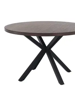 Jedálenské stoly Jedálenský stôl, tmavý dub/čierna, priemer 120 cm, MEDOR