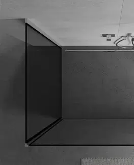 Sprchové dvere MEXEN/S - Kyoto Sprchová zástena WALK-IN 130 x 110 x 40 cm, čierny vzor, chróm 800-130-110-221-01-70-040