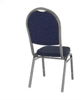 Stoličky Stolička, stohovateľná, látka modrá/sivý rám, JEFF 2 NEW
