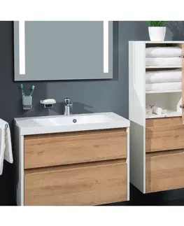 Kúpeľňový nábytok MEREO - Opto kúpeľňová skrinka vysoká 125 cm, ľavé otváranie, čierna CN944L