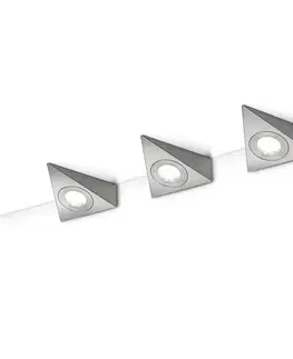 Osvetlenie kuchynskej linky Trio Lighting Podlinkové LED svietidlo Ecco 3 ks, nikel matný