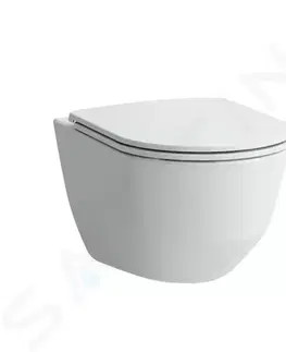 Záchody Laufen - Pro Závesné WC s WC doskou Slim, SlowClose, Rimless, biela H8669570000001