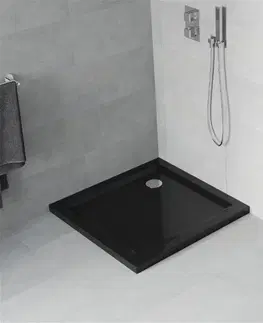 Vane MEXEN - Flat sprchová vanička štvorcová slim 70 x 70, čierna 40707070