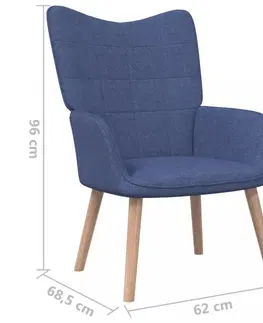 Moderné a dizajnová Relaxačné kreslo s podnožkou látka Dekorhome Modrá