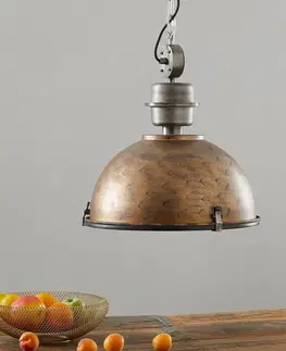 Závesné svietidlá Steinhauer Lampa medenej farby Bikkel, priemyselný vzhľad
