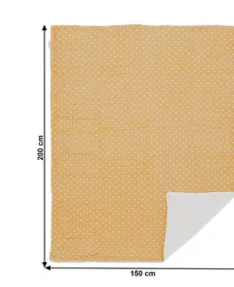 Deky KONDELA Ardle Typ 2 obojstranná baránková deka 150x200 cm béžová / vzor bodky