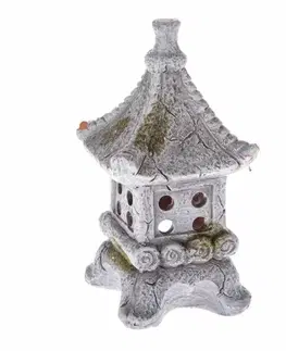 Svietniky Keramický svietnik na čajovú sviečku Pagoda, 11 x 20 x 10,5 cm