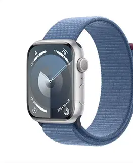 Inteligentné hodinky Apple Watch Series 9 GPS 45mm strieborná , hliníkové puzdro so športovým remienkom ľadová modrá MR9F3QCA