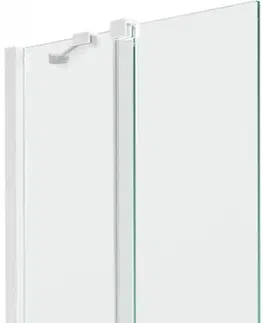 Sprchové dvere MEXEN/S - Velar Dvojkrídlová posuvná vaňová zástena 75 x 150 cm, transparent, biela 896-075-000-01-20