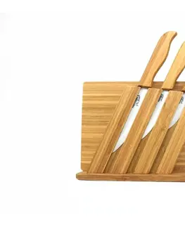 Kuchynské nože Sada keramických nožov + bambusové doštičku