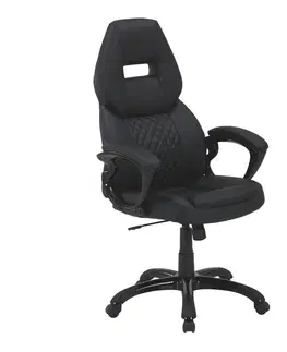 Kancelárske stoličky KONDELA Hevyr kancelárske kreslo s podrúčkami čierna