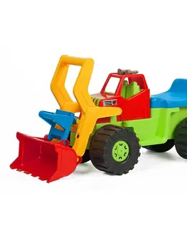 Detské vozítka a príslušenstvo Bayo Detské odrážadlo Bager nakladač, 74 cm, zelená