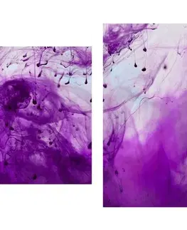 Abstraktné obrazy 5-dielny obraz kúzelná fialová abstrakcia