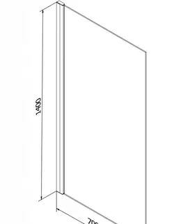 Sprchové dvere MEXEN - Alex vaňová zástena 1-wing 80x140 cm, čierna vzor fix 893-080-000-70-70