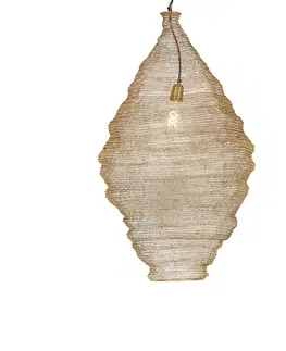 Zavesne lampy Orientálna závesná lampa zlatá 90 cm - Nidum