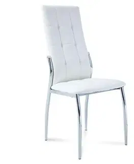 Čalúnené stoličky Stolička Emma ekokoža biely