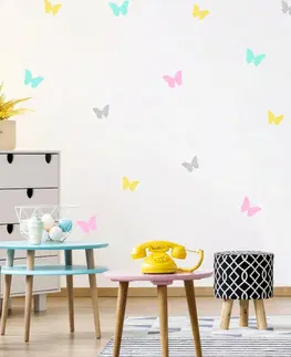 Nálepky na stenu Nálepky do detskej izby - Hravé farebné motýliky
