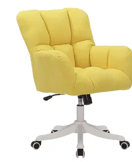 Kancelárske stoličky KONDELA Lorel kancelárske kreslo žltá / biela