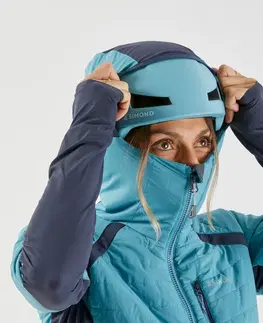 alpinizmus Dámska hybridná horolezecká bunda Sprint zo syntetického materiálu a vlny modro-sivá
