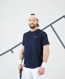 bedminton Pánske tenisové tričko s krátkym rukávom Dry Gaël Monfils tmavomodré