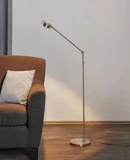 Stojacie lampy Knapstein Štíhla stojaca LED lampa Elegance, 3 kĺby, nikel