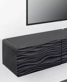 TV stolíky LuxD Dizajnový závesný TV stolík Gavrilla 160 cm čierne mango