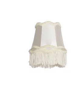 Tienidlo na lampu Čiapka látková spona krémová 12 cm - Babka