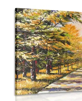 Obrazy prírody a krajiny Obraz jesenná alej stromov
