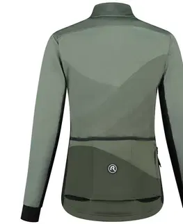 Cyklistické bundy a vesty Dámska športová bunda Rogelli Farah voľnejší strih, khaki