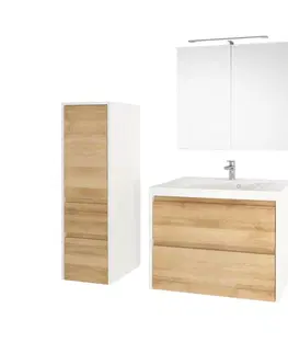 Kúpeľňový nábytok MEREO - Opto, kúpeľňová skrinka s keramickým umývadlom 81cm, biela CN911