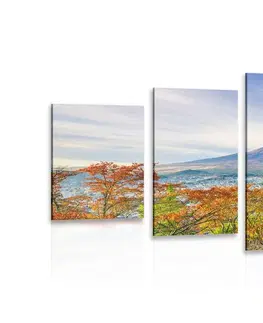 Obrazy prírody a krajiny 5-dielny obraz výhľad na Chureito Pagoda a horu Fuji