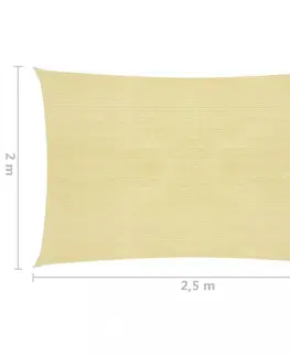 Stínící textilie Tieniaca plachta obdĺžniková HDPE 2,5 x 2 m Dekorhome Svetlozelená