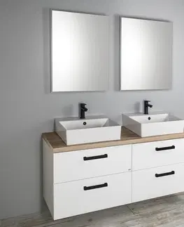 Kúpeľňa AQUALINE - VEGA umývadlová skrinka 62x50x43,6cm, 2x zásuvka, biela VG064