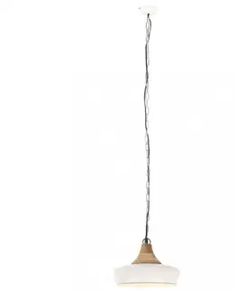 Osvetlenie Závesná lampa biela / mangovníkové drevo Dekorhome 35 cm