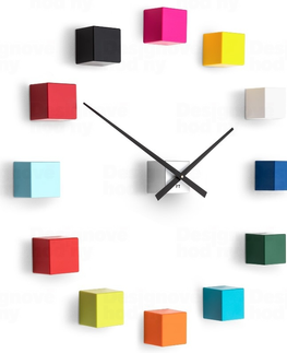 Hodiny Dizajnové nástenné nalepovacie hodiny Future Time FT3000MC Multicolor